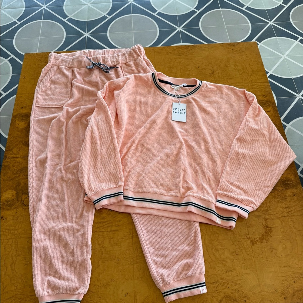 Roller Rabbit Peach Emersyn Sweatshirt & Maja Sweatpants Set Sz Large